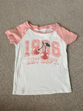 Carter's Pink & White Cherry Raglan Tee
